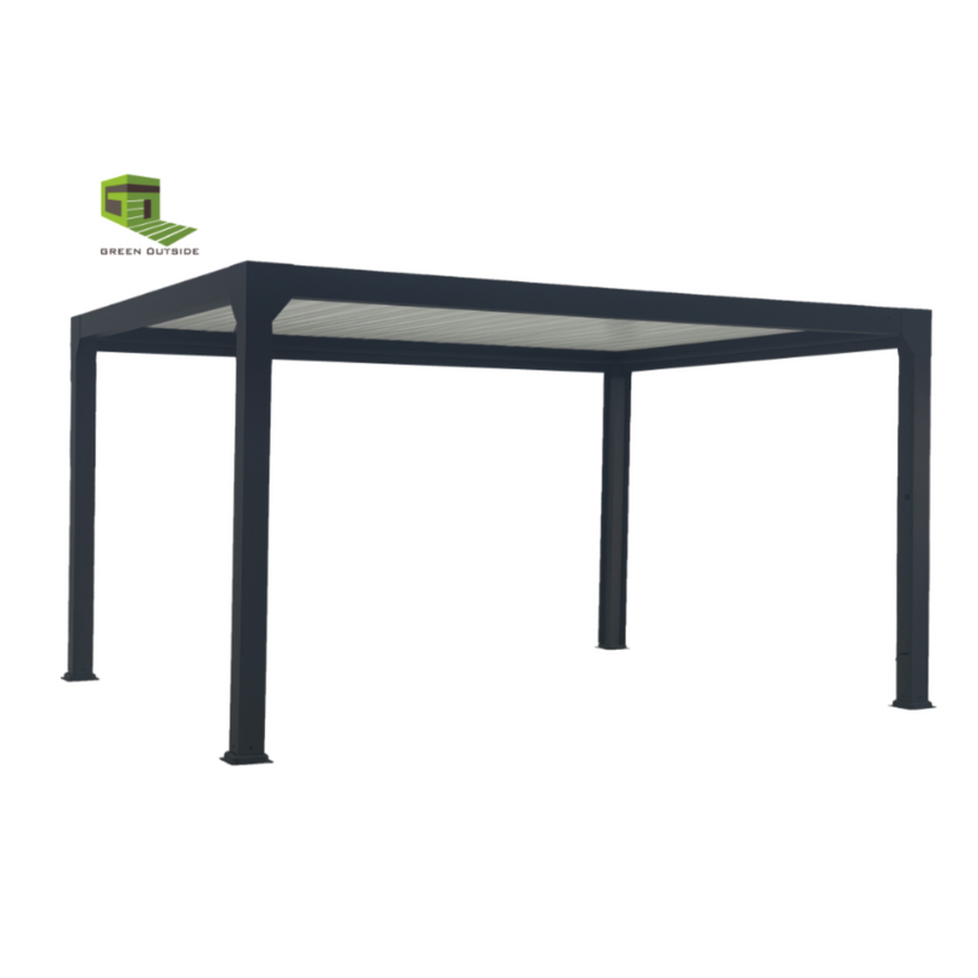 Pergola bioclimatique en aluminium Menea 5x3 motorisée noire