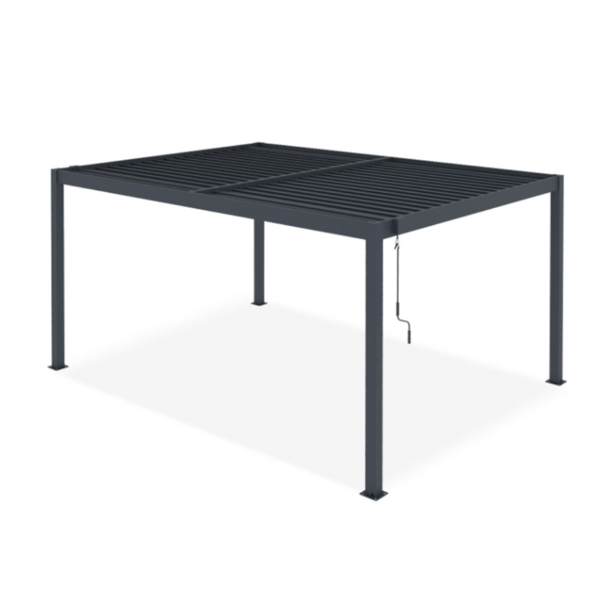 Pergola bioclimatique autoportée PIANA 4x3m aluminium gris - lames orientables - pergola autoportée 3x4 m