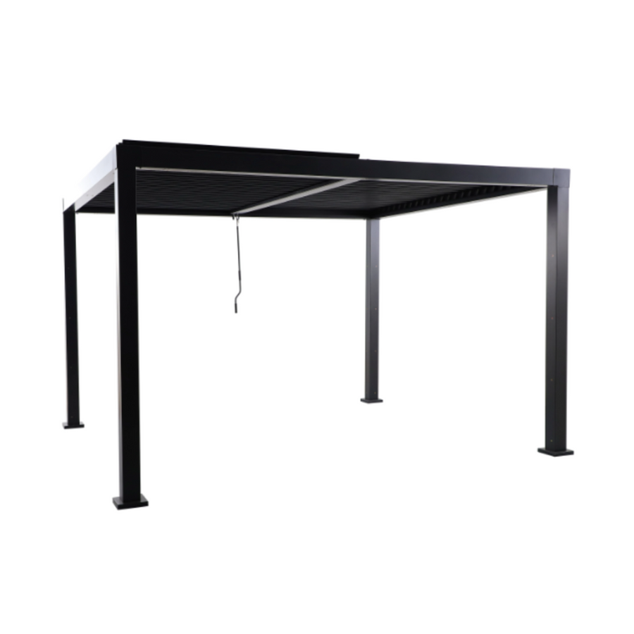 Pergola bioclimatique autoportante NATERIAL Clima aluminium gris, 9.69 m²