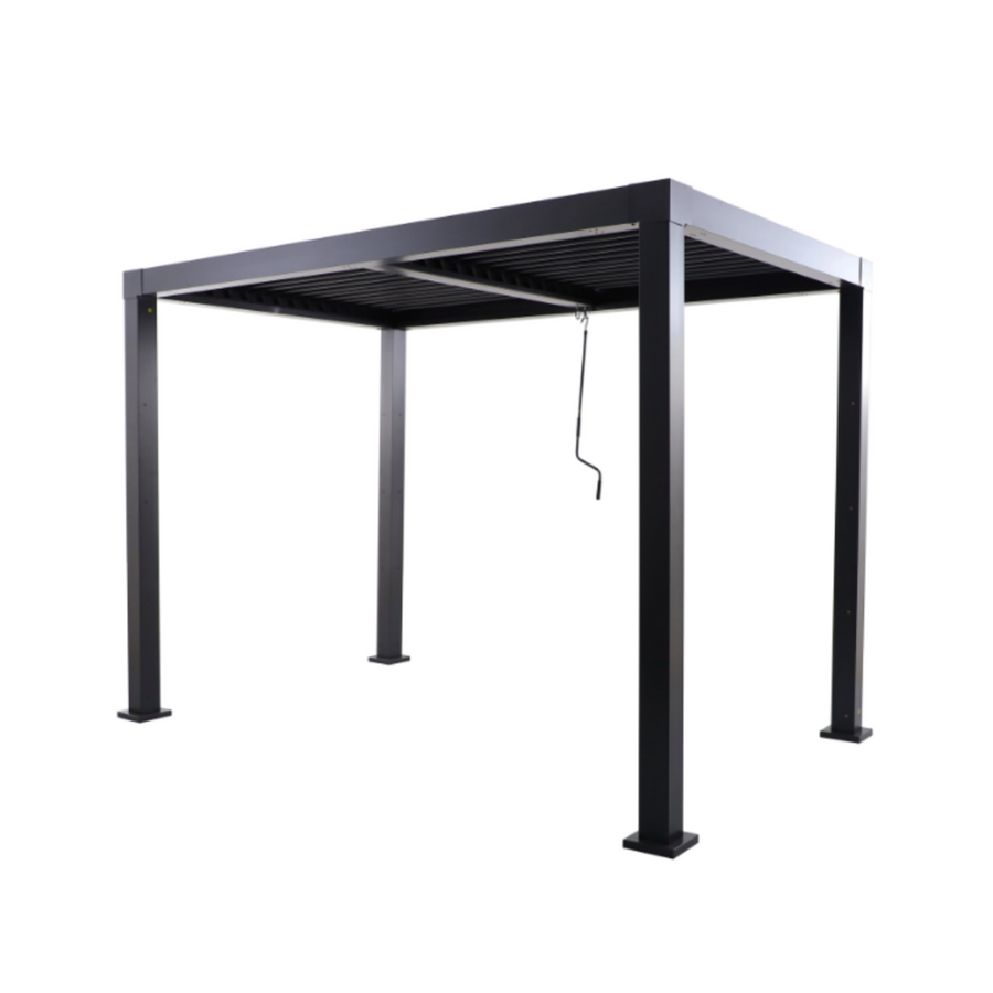 Pergola bioclimatique autoportante NATERIAL Clima aluminium gris, 5.08 m²