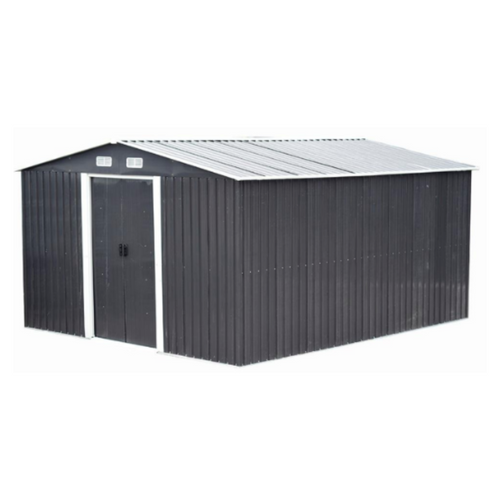 Abri de jardin en acier galvanisé gris 12,5 m²