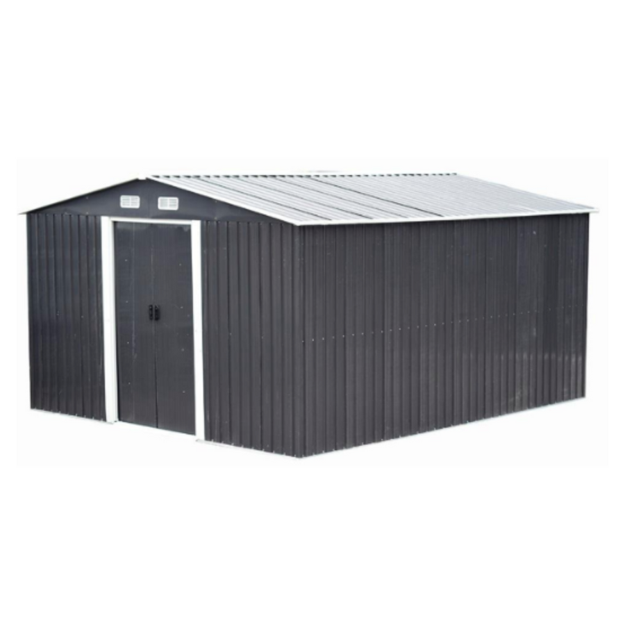 Abri de jardin en acier galvanisé gris 12,5 m²